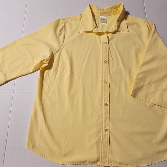 Blair Button Up Yellow‎ Ladies Top Sz Large - Picture 1 of 7